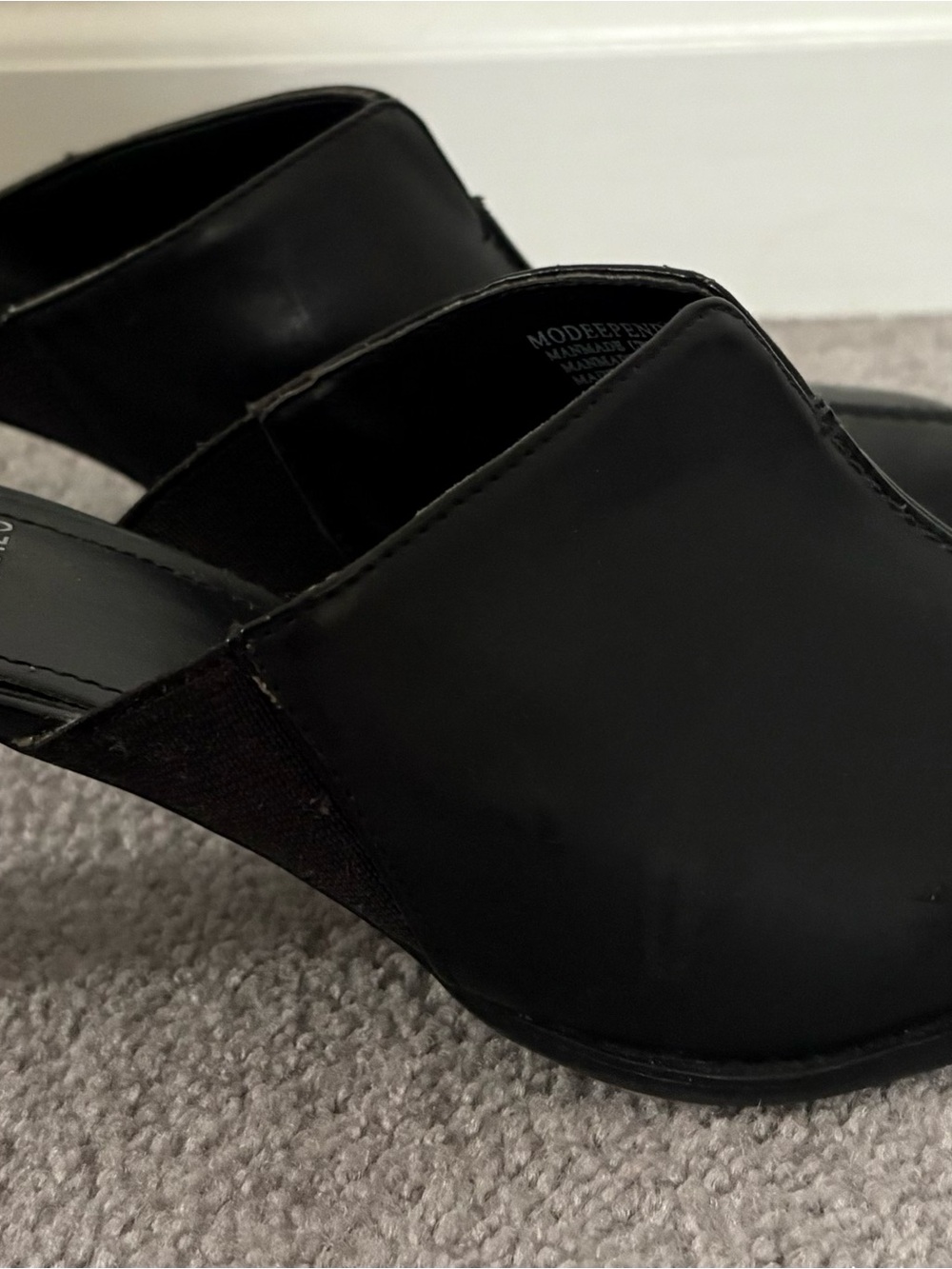 Mootsies Tootsies Black Slip-On Mule Heels